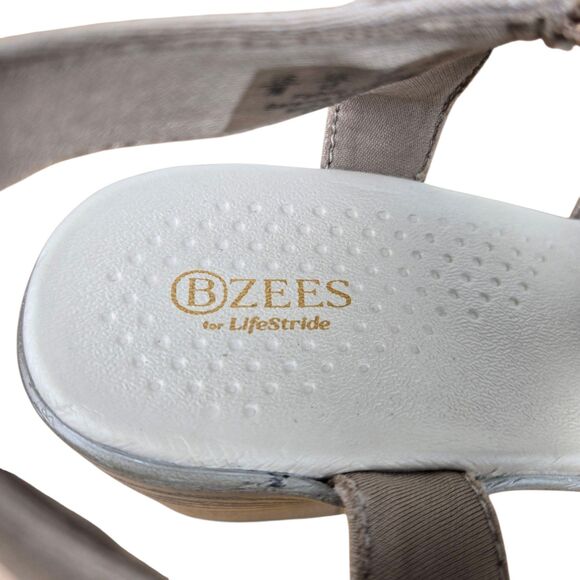 Bzees Everly Lifestride Biscotti Beige Sandal 7 M Buckle Strap Block Heel - Picture 10 of 12